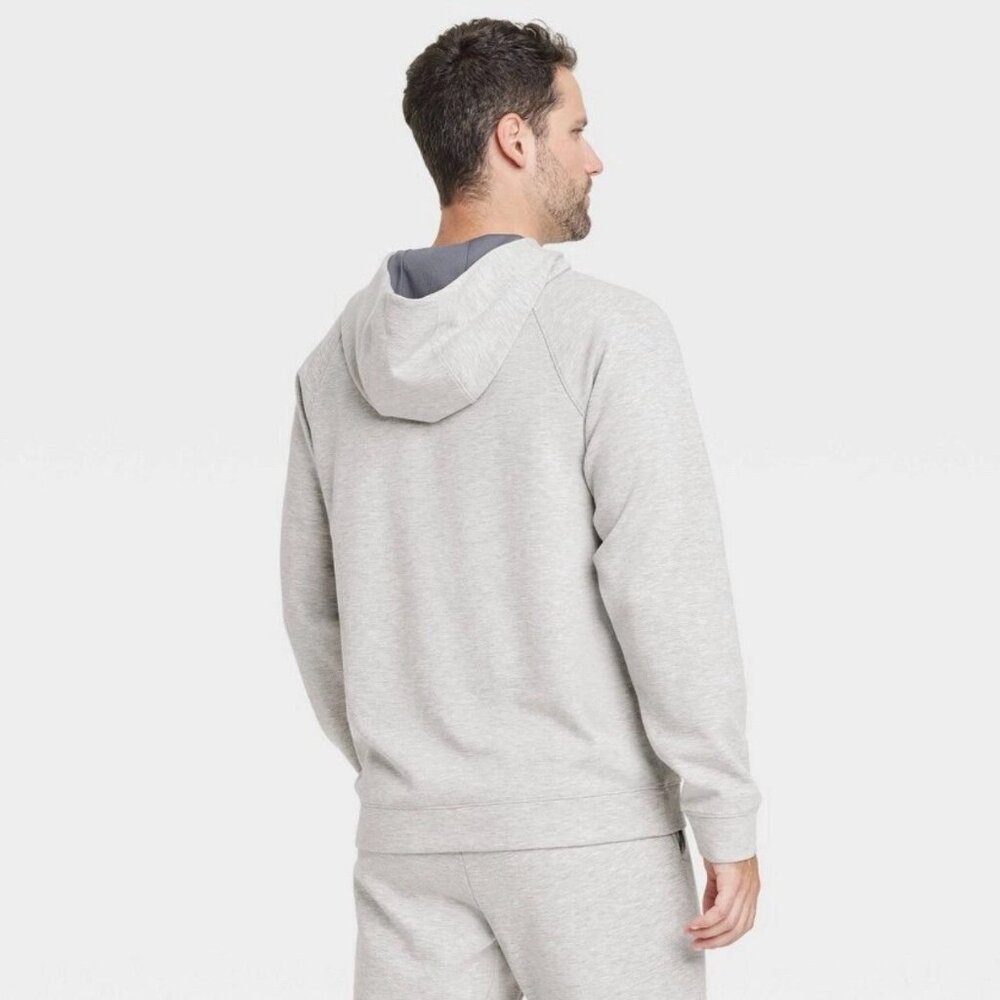 NWT - All In Motion - Men's Mesh Spacer Fleece Hoodie - Heather Gray - XXL - Picture 2 of 3